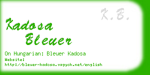 kadosa bleuer business card